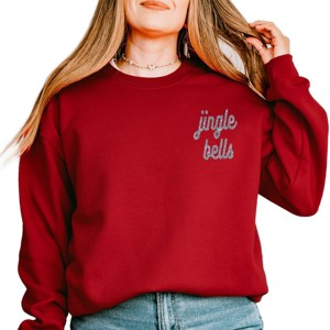 Simply Sage Market Embroidered Jingle Bells Bold Cursive Sweatshirt - 1 of 4