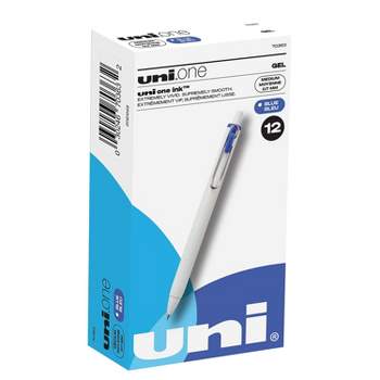 uni-ball uni one Retractable Gel Pens Medium Point 0.7mm Blue Ink Dozen (70363)