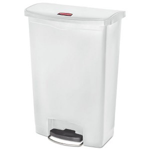 Rubbermaid Commercial Streamline Resin Step-On Container, Front Step Style, 24 gal, Polyethylene, White - 1 of 1