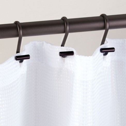 Idesign 12pc Metal Bar Shower Curtain Hooks Rust Resistant Rings Set Bronze  : Target