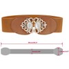 INSPIRE CHIC Women's Faux Leather Beaded Rhinestone Inlaid Elastic Waist Belt - 3 of 4