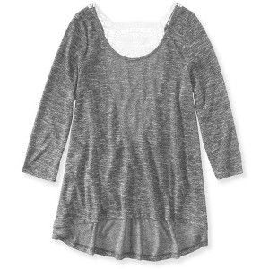 Aeropostale Womens Crochet-Back Embellished T-Shirt - 1 of 2