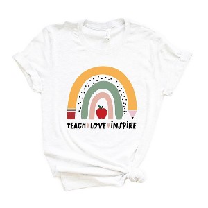 Simply Sage Market Women's Teach Love Inspire Rainbow Short Sleeve Graphic Tee - 1 of 4