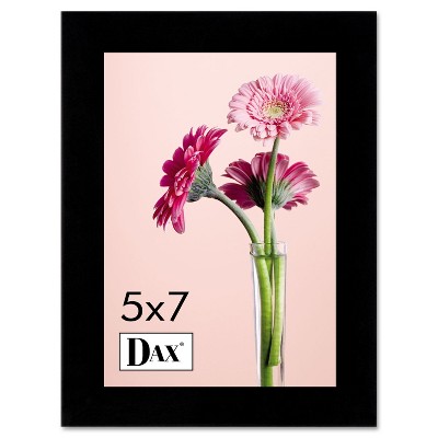 Dax Solid Wood Photo/Picture Frame Easel Back 5 x 7 Black 1826H3T