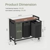 FONTOI Laundry Hamper with 3 Pull-Out Removable Laundry Bags Clothing Sorter with Shelf and Wheels, Brown&Black, 13"*28.7"*30" - 3 of 4