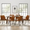 Set of 2 Modern Upholstered Dining Chairs with Padded Seat and Wood Legs, Fabric Side Chairs for Kitchen, Dining Room, or Café - 2 of 4
