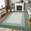 Machine Washable Runner Rug Modern Border Low Pile Non-Shedding Soft Gradient Faux Wool Print Entryway Bathroom - 3 of 4