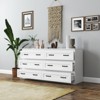 TiramisuBest Modern White Side Cabinet 6 Drawers Wood Chest Metal Handles Storage Organizer Living Room Bedroom Hallway - 4 of 4