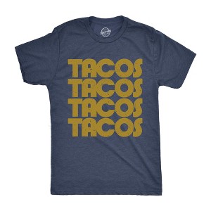 Mens Tacos Tacos Tacos T Shirt Funny Retro Tee For Guys - Crazy Dog Men's T Shirt - 1 of 4