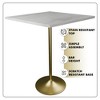 LeisureMod Verve 27" Sqaure Bar Height Dining Table - Modern Resin Top with Brushed Gold Pedestal Base Counter Height Table for Kitchen, Home, and Pub - 4 of 4