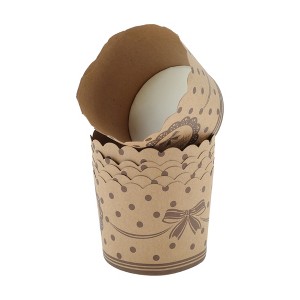 Unique Bargains Disposable Baking Cups Wood Pulp Paper PE Coating Reddish Brown Khaki 2.76"x2.17" 50 Pcs - 1 of 4