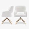 WestinTrends Genevieve Mid-Century Modern Upholstered Boucle Swivel Accent Chair (Set of 2) - 3 of 4