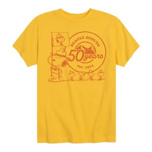 Boys' - Peanuts - Snoopy Flag Logo Short Sleeve Graphic T-Shirt - 1 of 4