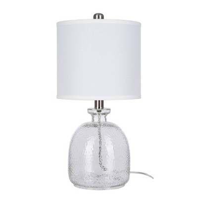 18.5" Textured Glass Table Lamp (Includes LED Light Bulb) Clear - Cresswell Lighting