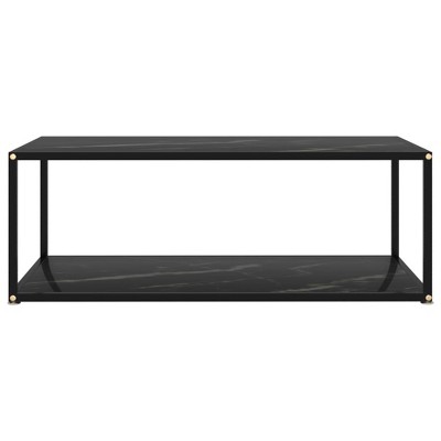 vidaXL Coffee Table Black Tempered glass, powder-coated steel Medium
