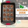 NutriChef 2-Piece Baking Pan Set - PFOA, PFOS, PTFE Free Nonstick Black Coating Carbon Steel Bakeware - Kitchen Bake Cookie Sheet Stackable Tray - 2 of 3