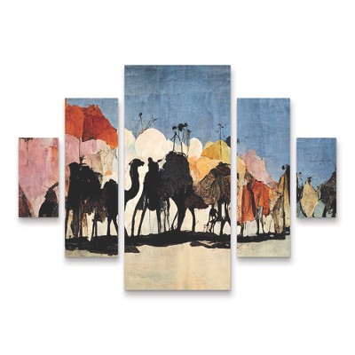 Trademark Fine Art Treechild The Caravan 5 Piece Panel Set Art
