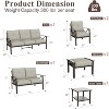 Heynemo Outdoor Patio Furniture Set, 7 Piece Patio Seating Set with Side Table and Ottomans, Metal Furniture Set for Porch Backyard Garden - 2 of 4