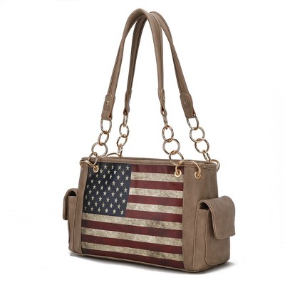 MKF Collection Alaina Vegan Leather Women’s Flag Shoulder Bag by Mia K