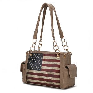 MKF Collection Alaina Vegan Leather Women’s Flag Shoulder Bag by Mia K - 1 of 4
