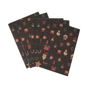 Unique Bargains Gift Wrap Paper Christmas Logo Yellow Kraft 27.56"x19.69" 5 Pcs - 1 of 4