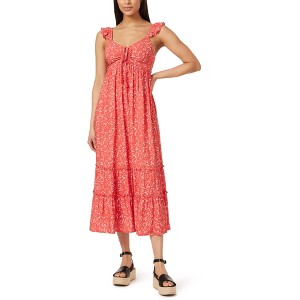 WallFlower Women's Lauren Rayon Challis Babydoll Ruched Front Maxi Dress - 1 of 4