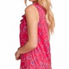 Women's FLORAL PAISLEY VNECK RUFFLE BABYDOLL TANK TOP - Haptics - 3 of 4