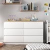 Resenkos Modern Mid Century 6 Drawer Wide Dressers Chests for Bedroom, Chest of Drawer Organizer - 3 of 4