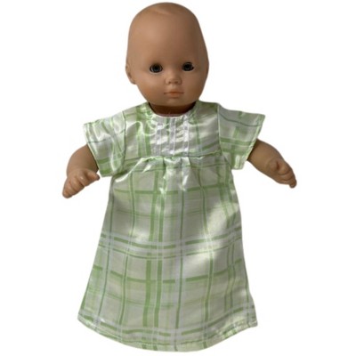 Doll Clothes Superstore Green Satin Nightgown Compatible With 15-16 Inch Baby And Cabbage Patch Kid Dolls