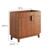 Modway Miles 36 Inch Bathroom Vanity Cabinet (Sink Basin Not Included) – Modern Bathroom Storage with Soft-Close Doors and Wood Grain Finish - 3 of 4
