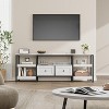 Homhougo 63" Modern-Industrial TV Stand with 2 Fabric Drawers, Entertainment Center for TVs Up to 65", Media Console with Storage Shelves, White - 4 of 4