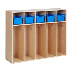 ECR4Kids Streamline 5-Section Toddler Coat Locker, Classroom Furniture - 1 of 4