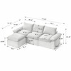 AENKYO Modular Cloud Sofa Set - Corduroy Modular Sectional Couch with Pillows, Living Room Sectional with Deep Seating & No Tools Assembly, Beige - 4 of 4