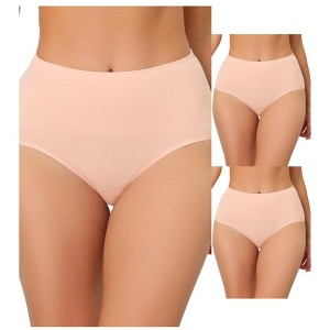 Allegra K Women's High Waist Shaping Tummy Control Breathable Briefs 3 Packs - 1 of 4