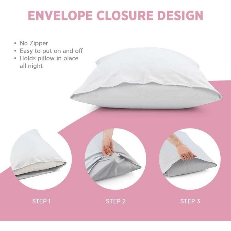 Circles Home Premium Sateen Cotton Blend Envelope Pillowcase - (2 Pack), 5 of 9