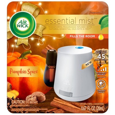 Air Wick Essential Mist Starter Kit Free Refill Air Freshener - Pumpkin Spice - 0.67 fl oz
