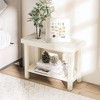 Costway 24" x 12" Heavy Duty Waterproof HDPE Shower Bench Stool with Storage Shelf White/Off White & Brown - 4 of 4