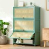 YIYIBYUS Shoe Rack Organizer Cabinet, 7-Tier Bamboo Shoe Storage Shelf with Flip-up Doors - 2 of 4