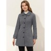 INSPIRE CHIC Women's Peter Pan Collar Single Breasted Winter Long Overcoat - 3 of 4