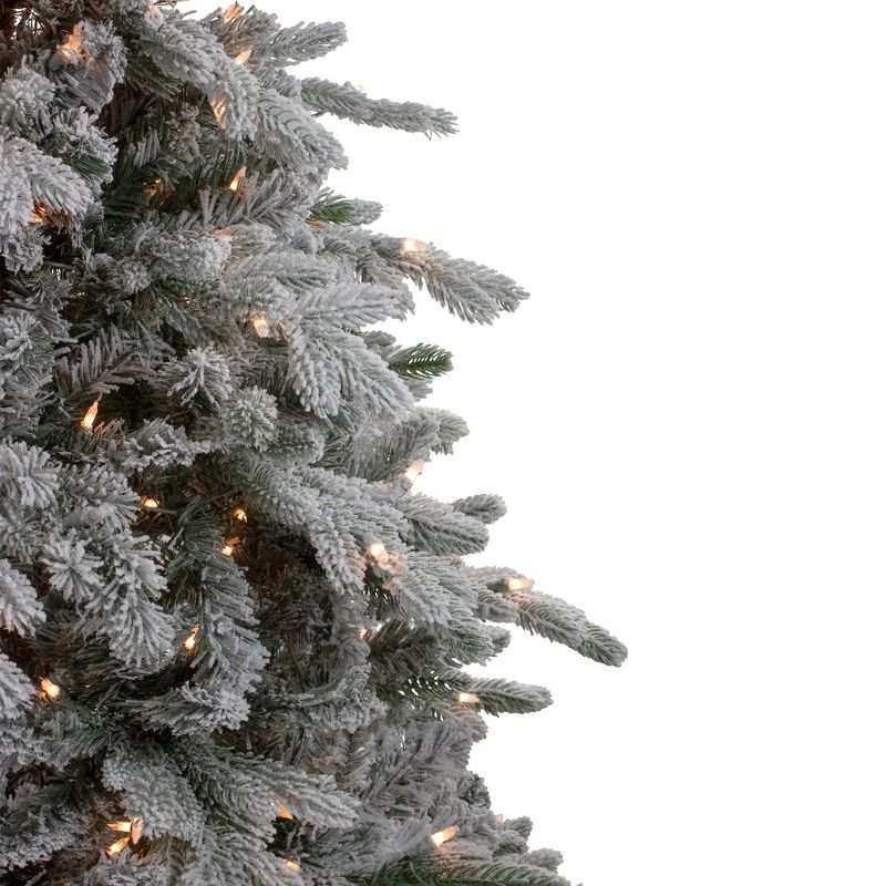 Northlight Real Touch™️ Medium Saratoga Spruce Flocked Artificial Christmas Tree - 6.5' - Clear Lights, 4 of 10