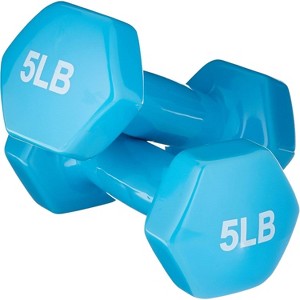 Vinyl Coated Dumbbell Set, Hand Weights for Home Gym, Strength Training & Fitness - 1 of 4