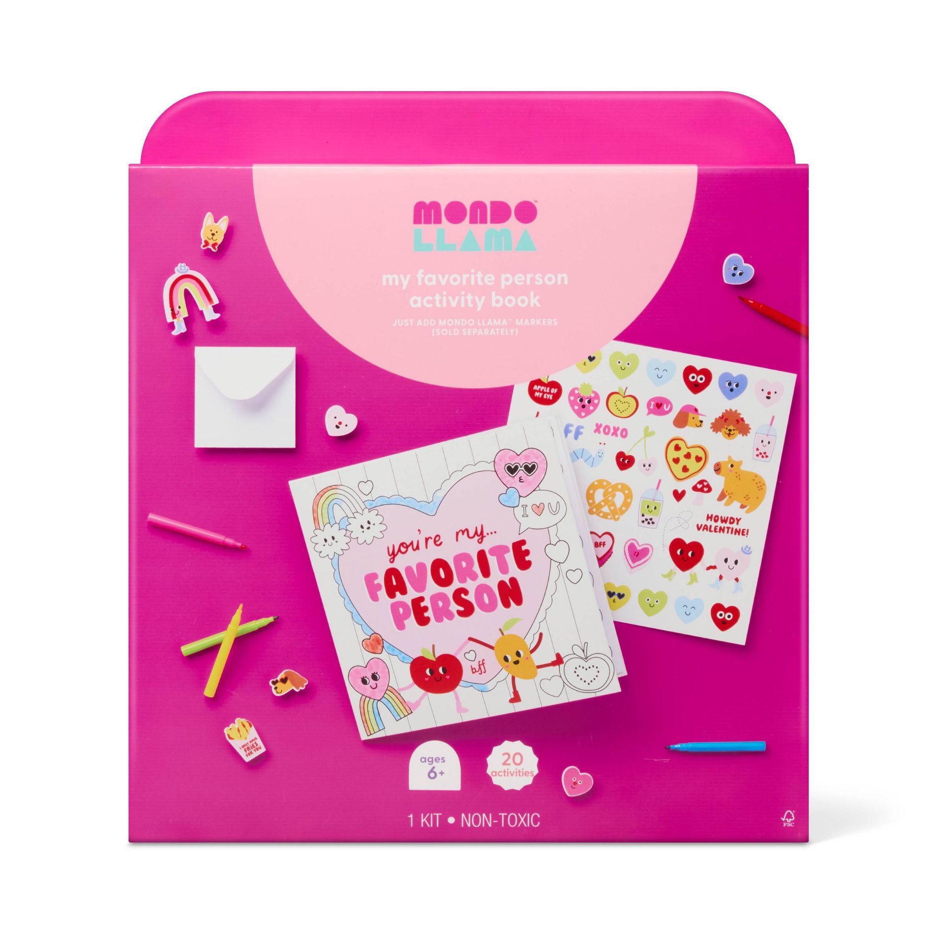Valentine's Craft Favorite Person Keepsake Book Coloring Kit - Mondo Llama™
