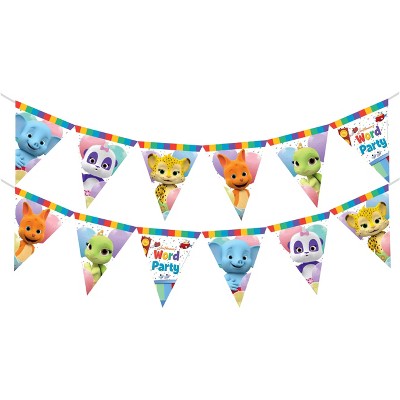 Treasures Gifted Word Party Birthday Banner Pennant - Word Party Birthday Supplies - 1 Pack