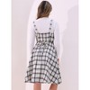 INSPIRE CHIC Women's Plaid Sleeveless Tie Back A-Line Overall Pinafore Dresses - 4 of 4