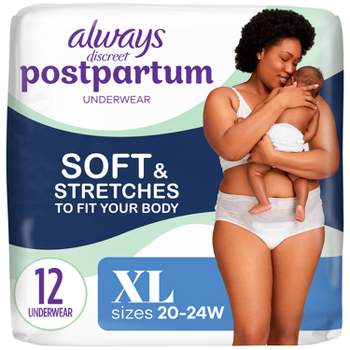 Always Discreet Postpartum Underwear Maxi Pad - XL - 12ct