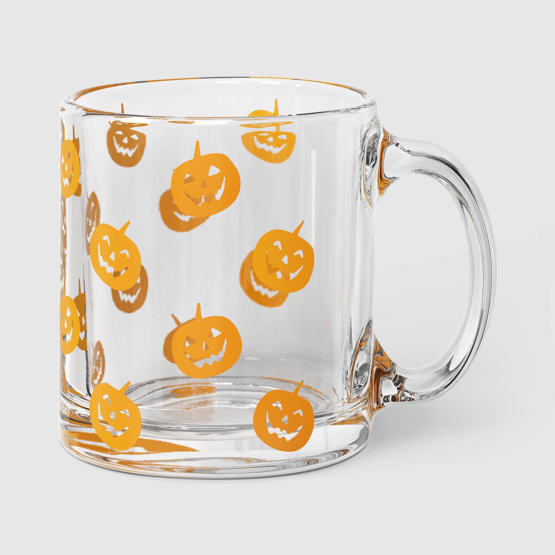 13oz Glass Orange Pumpkin Scatter Print Mug - Hyde and EEK! Boutique™
