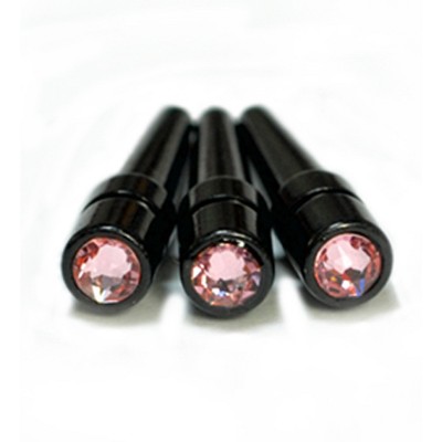 WE Games Black Metal Cribbage Pegs with Swarovski Austrian Crystals - Set of 3