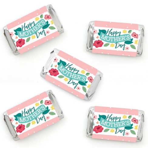 Big Dot of Happiness Colorful Floral Happy Mother's Day - We Love Mom Party  Circle Sticker Labels - 24 Count