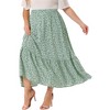 Agnes Orinda Women's Plus Size 2 Pieces Summer Outfits Floral Square Neck Peplum Babydoll Blouses and High Waist Maxi A Line Skirts Set - 2 of 4