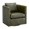 TiramisuBest Saddle Faux Leather Swivel Barrel Chair,Brown - 3 of 4